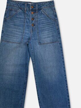 NWOT oat high rise cropped wide leg jeans size 25